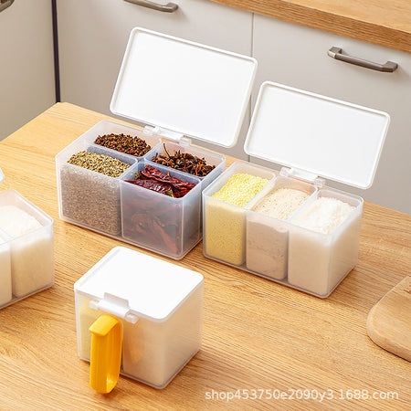 Four Compartment Kitchen Seasoning Storage Box with — Two-pack small box