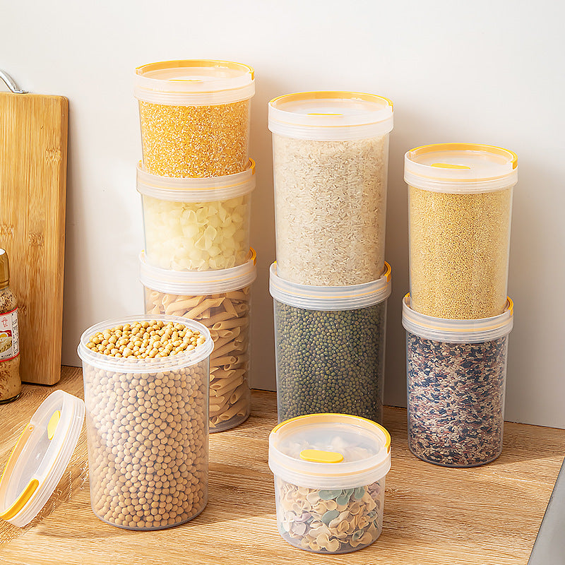 Transparent Sealed Kitchen Grain Storage Jar with — clear