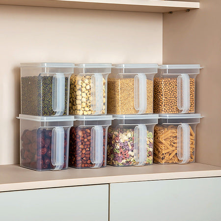 Transparent Lidded Spice Storage Box for Kitchen — clear