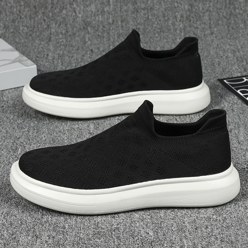 Men’s High-Top Knit Sneakers Breathable Sock Shoes for Casual