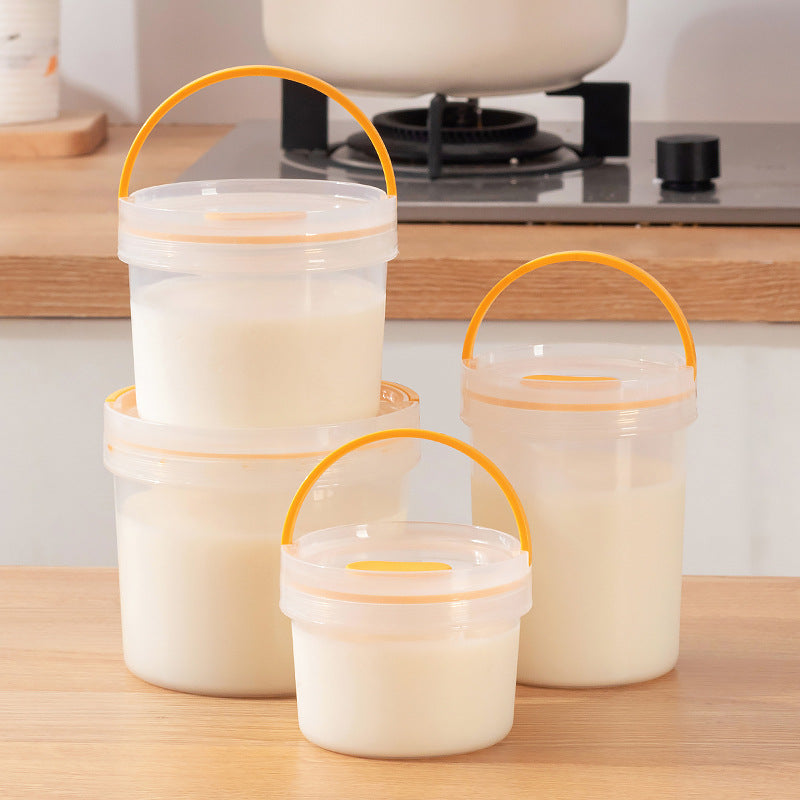 Sealed Round Transparent Food Storage Cup with — clear