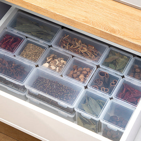 Sealed Plastic Storage Jar for Grains, Spices — Small Low 4