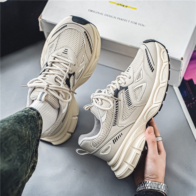 Men’s Thick Sole Mesh Dad Sneakers Non-Slip Casual Sports Shoes