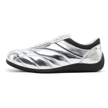 Men’s Silver Low-Top Retro Casual Sneakers for Everyday Wear