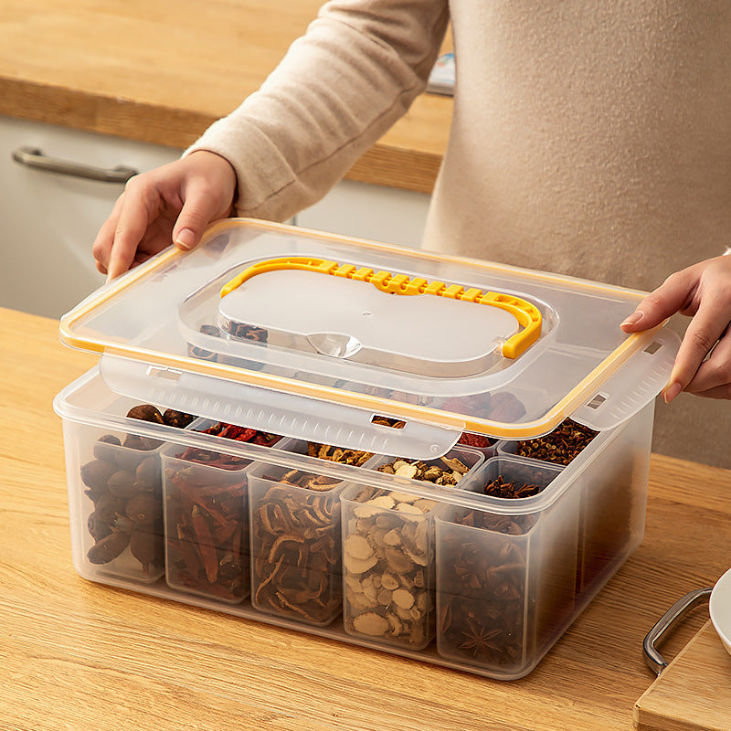 Octagonal Multi Compartment Kitchen Seasoning Storage Box — Small size grid division