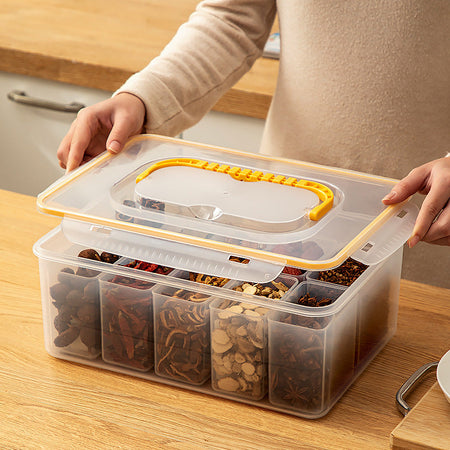 Octagonal Multi Compartment Kitchen Seasoning Storage Box — Small size grid division