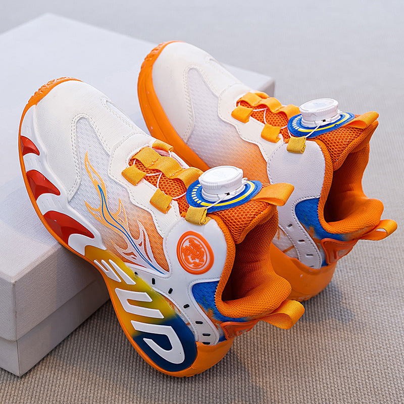 Kids Breathable Basketball Shoes Lightweight Soft Sole Sneakers