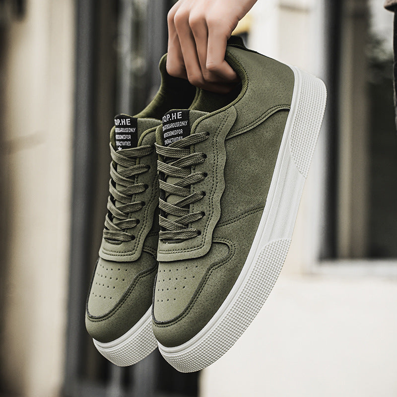 Men’s Korean Style Thick-Soled Low-Top Casual Sneakers