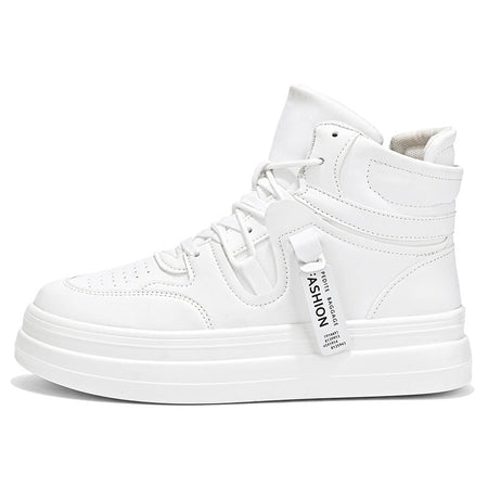 Men’s High-Top Leather White Casual Fashion Sneakers