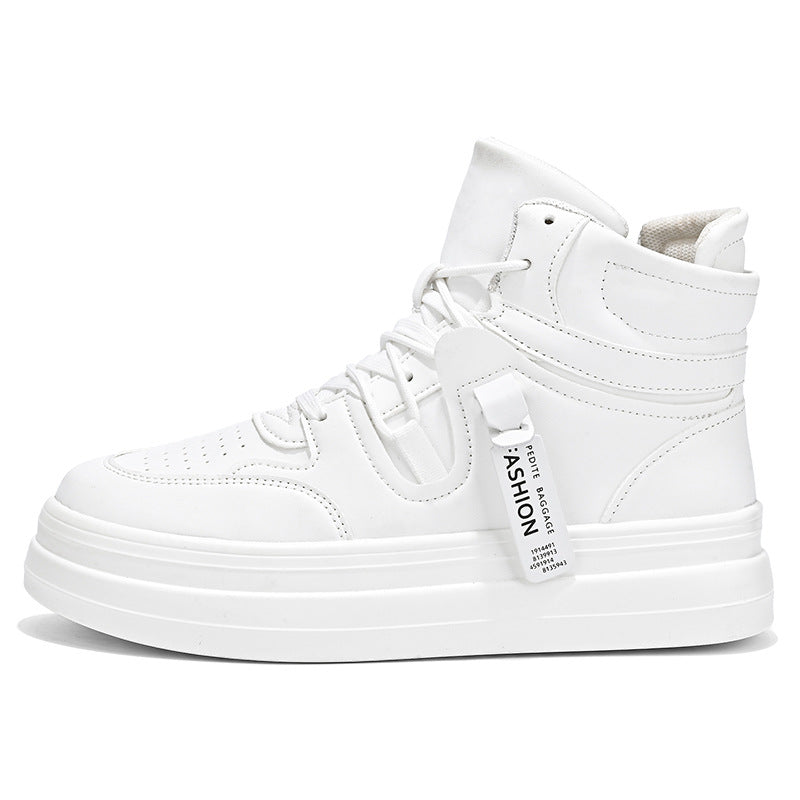 Men’s High-Top Leather White Casual Fashion Sneakers