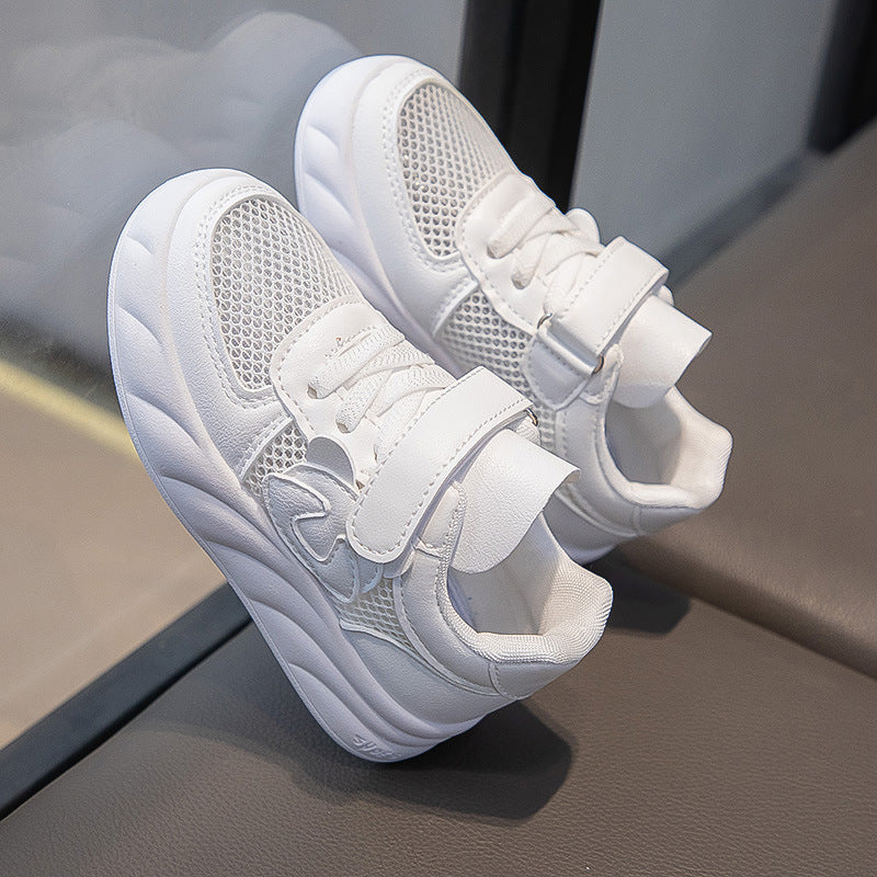 Kids White Mesh Sneakers Soft Sole Breathable Casual Shoes