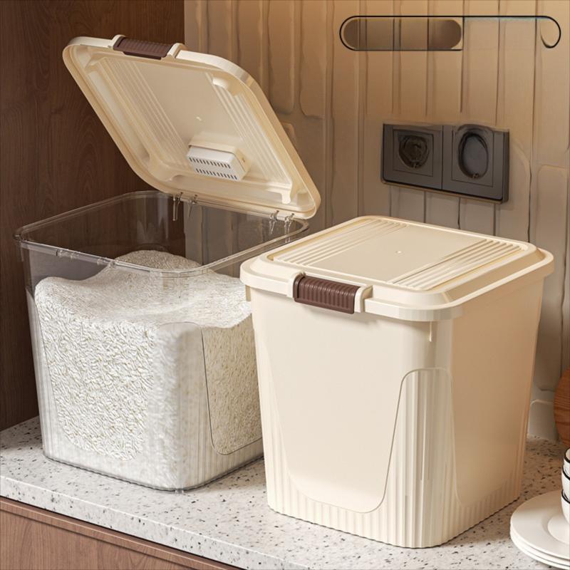 Sealed Multigrain Storage Bucket Rice Container — white