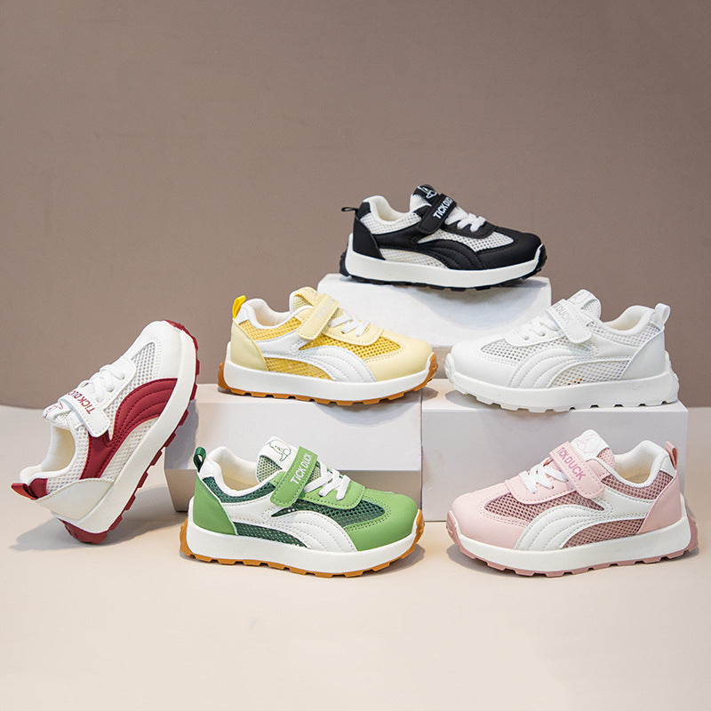 Kids Breathable Board Shoes Soft Sole White Sneakers
