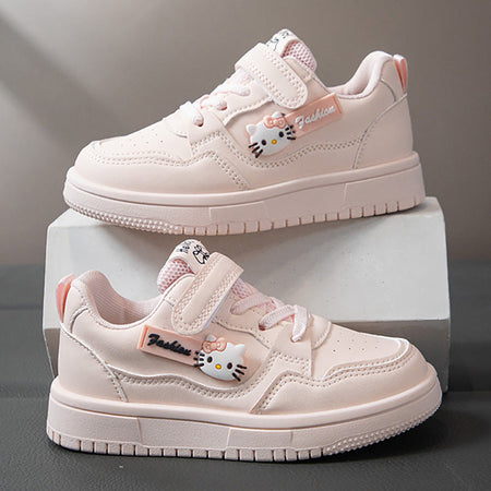 Pink kids athletic shoes with lightweight and breathable design for active wear
