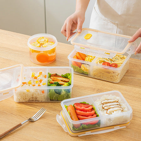 Microwave Safe Bento Lunch Box with Rice — Large two pack