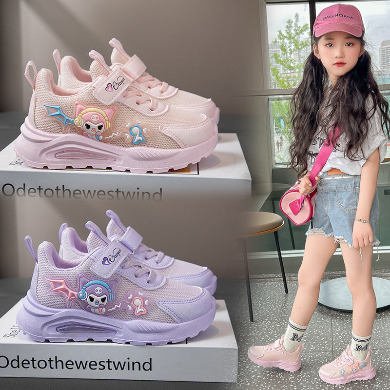 Girls Breathable Mesh Running Shoes Soft Sole Casual Sneakers