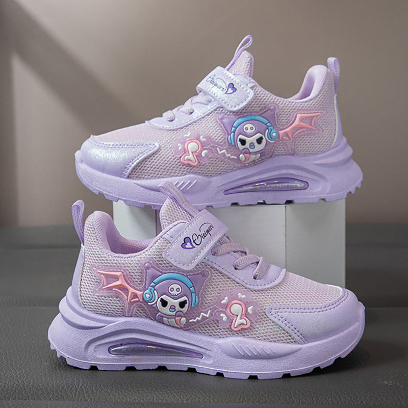 Pink kids athletic shoes with lightweight and breathable design for active wear