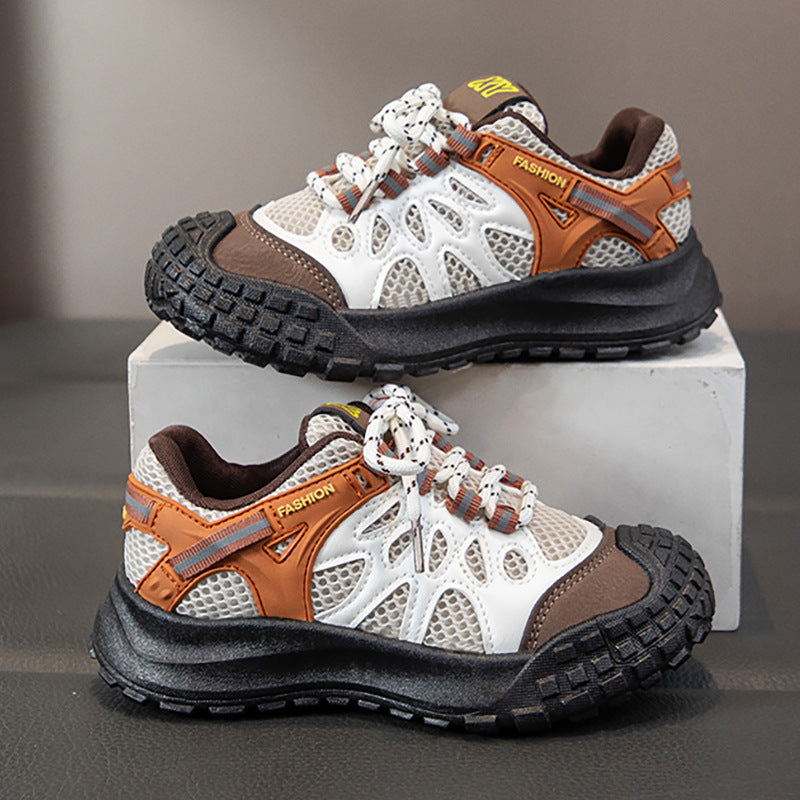 Boys Mesh Running Shoes Lightweight Soft Sole Casual Sneakers