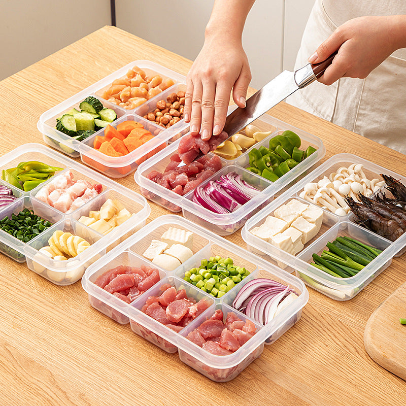 Sealed Transparent Refrigerator Food Storage Box with — clear