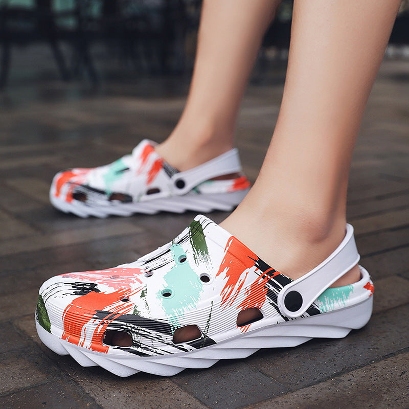 Couple Baotou Sandals Breathable Beach Crocs Style Casual Summer
