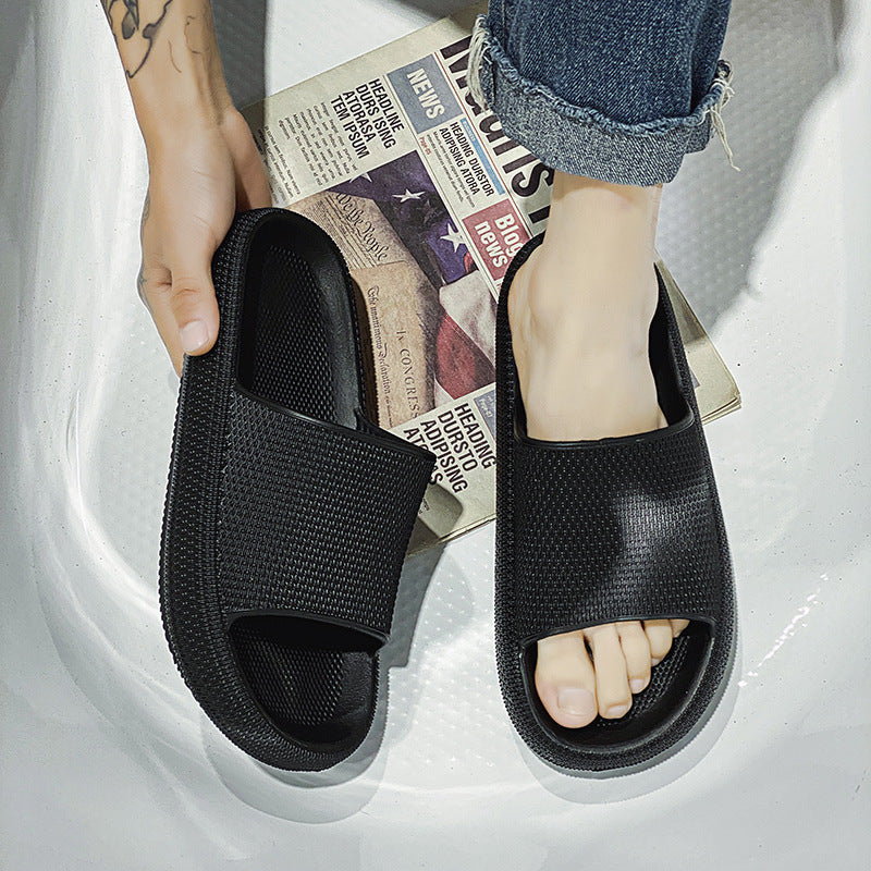 Men’s Thick Sole Slip-On Slippers Indoor Bathroom Casual Couple
