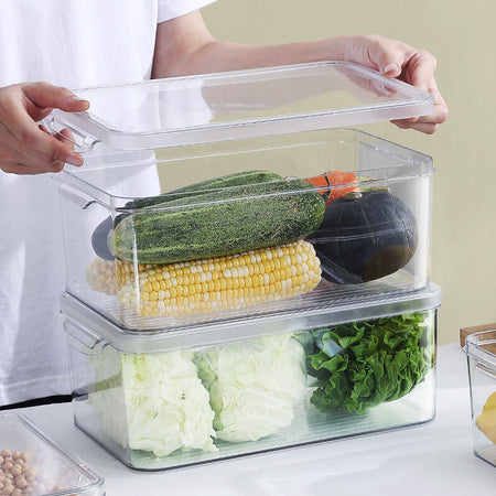 Transparent Refrigerator Egg Drawer Storage Box with — clear