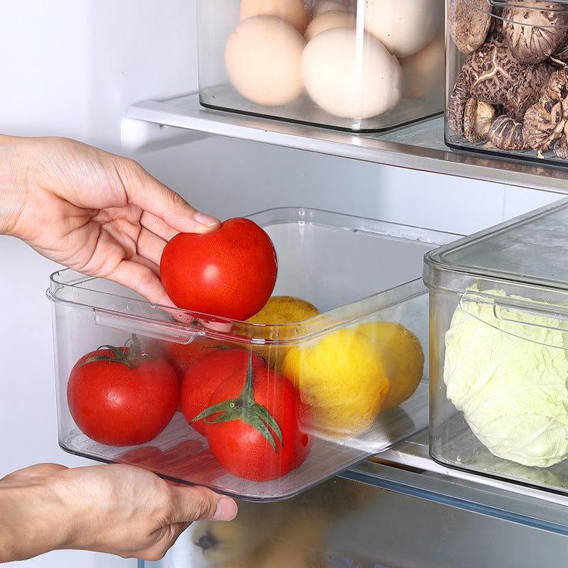 Transparent Refrigerator Egg Drawer Storage Box with Lid