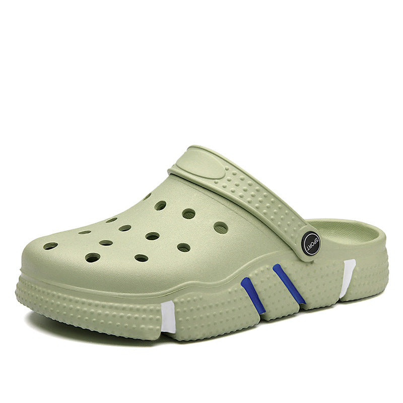 Couple Hole Shoes Baotou Sandals Breathable Casual Summer Flat Shoes