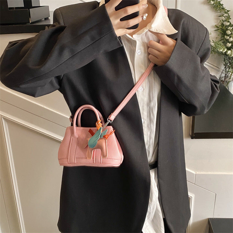 Girls Litchi PU Mini Crossbody Bag Contrast Color