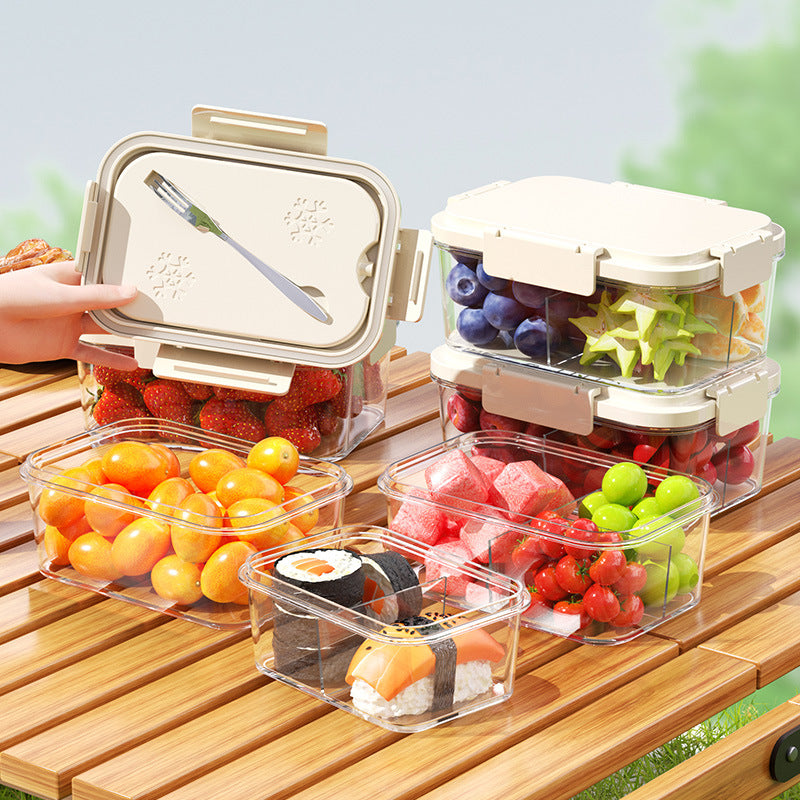 Food Grade Compartment Fruit Storage Box for — Portable refrigerated food container - double laye