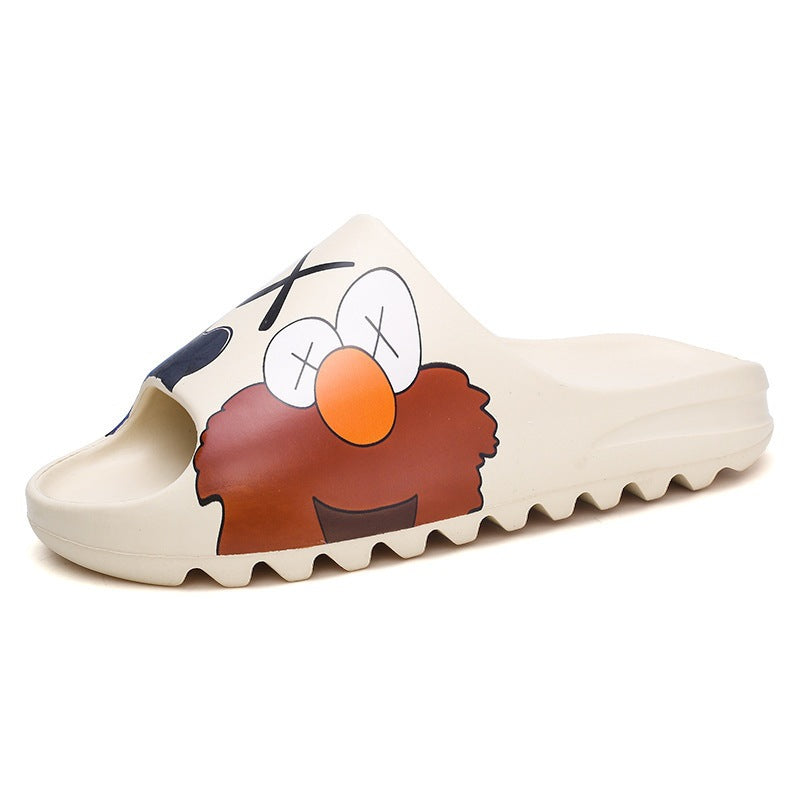 Men’s Graffiti Thick Sole Summer Slippers Korean Style Indoor Outdoor