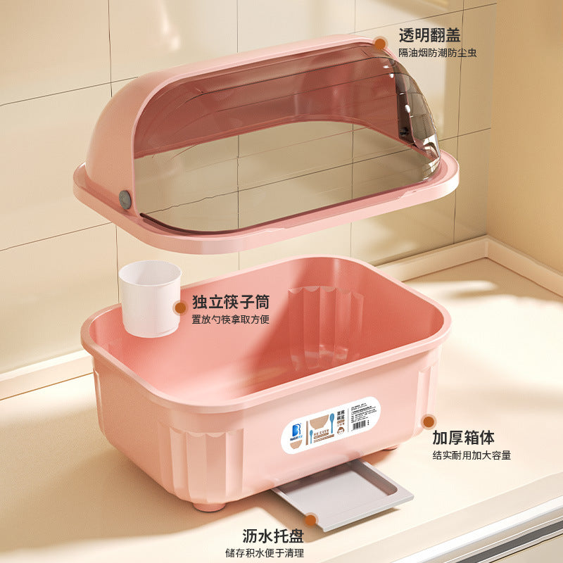 Kitchen Drain Rack Storage Box for Dishes and Chopsticks