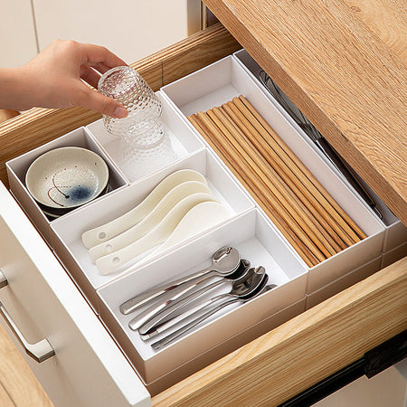 Stackable Drawer Seasoning Storage Box with Compartment — white