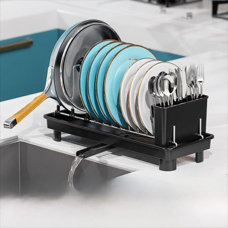 Single Layer Kitchen Dish Rack with Drain — single-tier