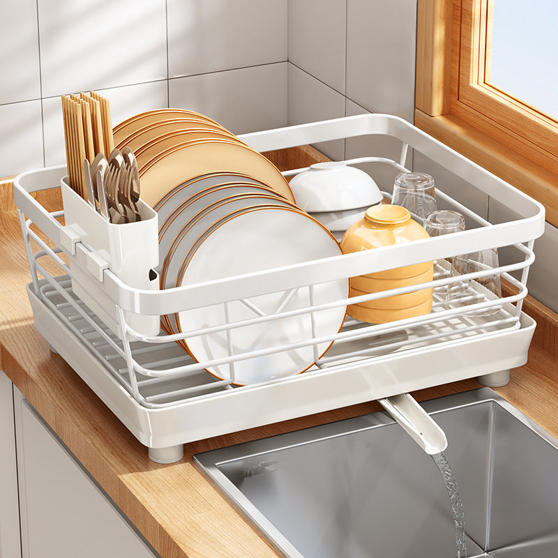 Large Capacity Kitchen Dish Rack with Cup — trumpet