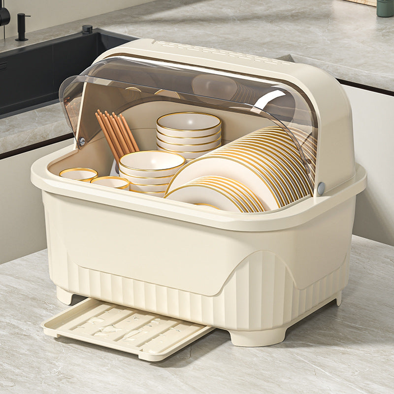 Kitchen Bowl & Tableware Storage Rack with — cream
