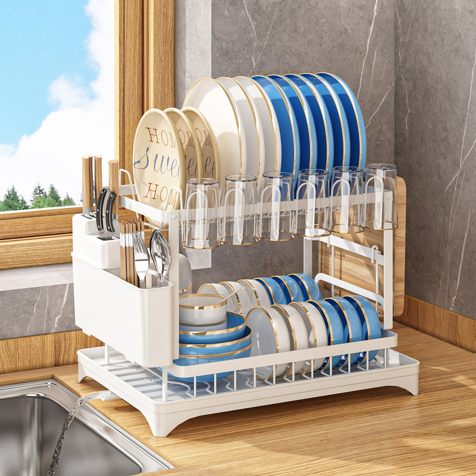 Multifunctional Kitchen Countertop Dish Rack Bowl Organizer
