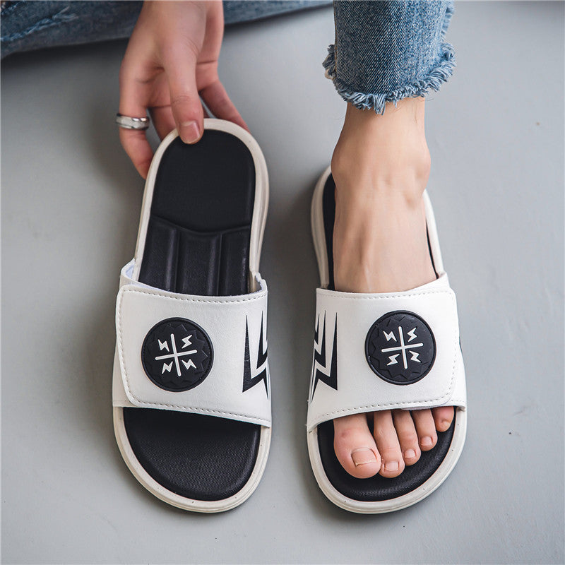 Unisex Velcro Summer Slippers Beach Travel Casual Couple Slides