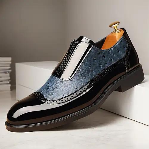Men’s Ostrich Embossed Leather Chelsea Shoes – Formal