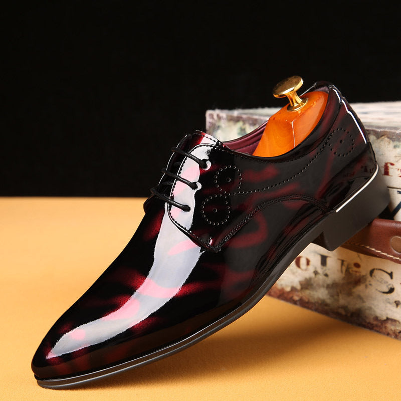 Red men's formal shoes - leather dress shoes for office and business occasions