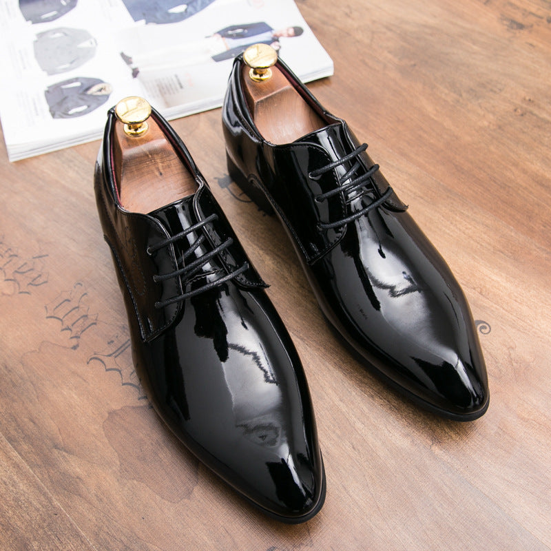 Men’s Pointed Toe Leather Lace-Up Shoes – Versatile Business