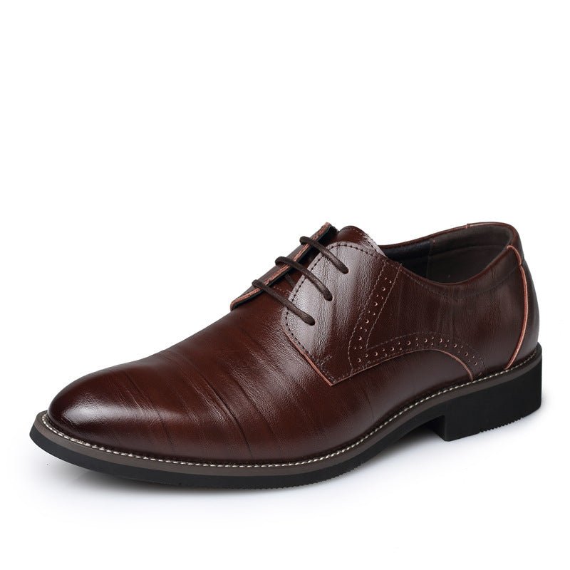 Men’s British Style Pointed Toe Lace-Up Shoes – Formal