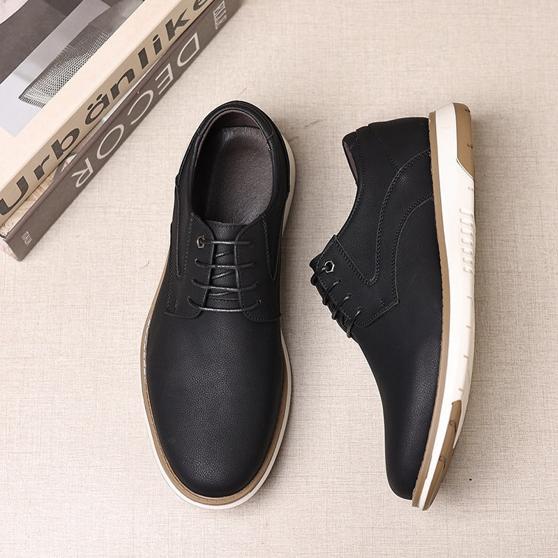 Men’s Leather Lace-Up Shoes – British Style Business Casual