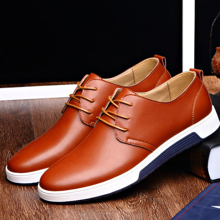 White men's formal shoes - leather dress shoes for office and business occasions