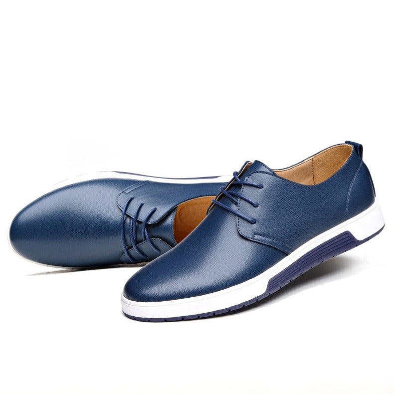 Men’s Leather Lace-Up Slip-On Shoes – Casual Breathable Style