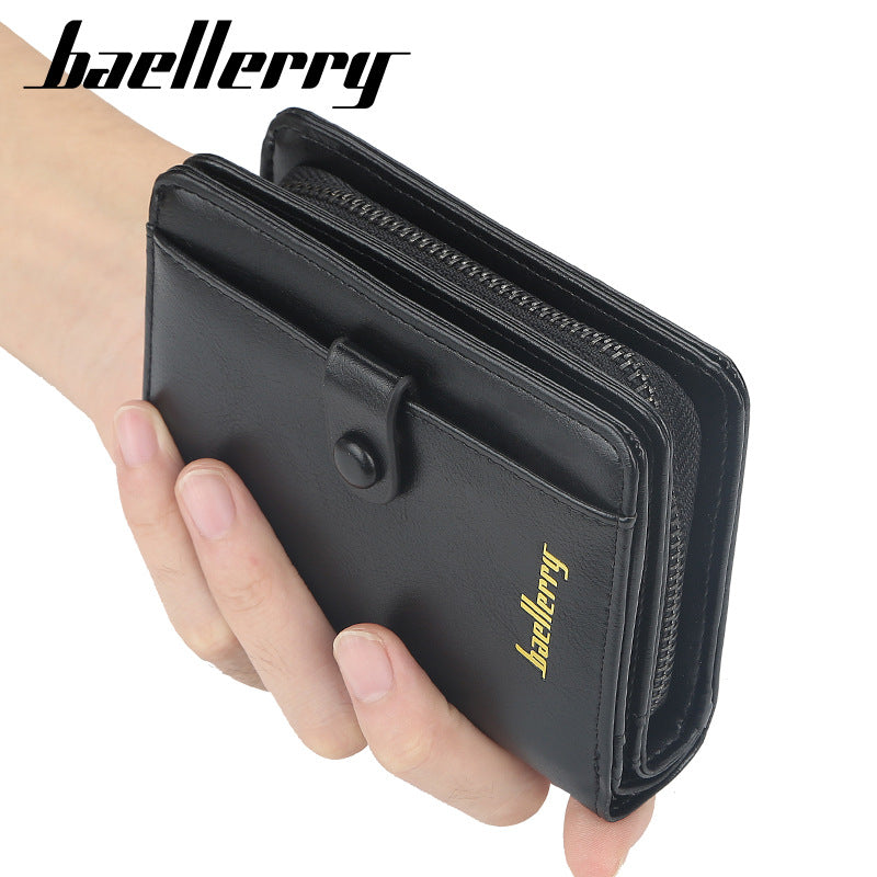Men’s Baellerry Vertical Wallet – Multi-Card Zipper Coin Purse
