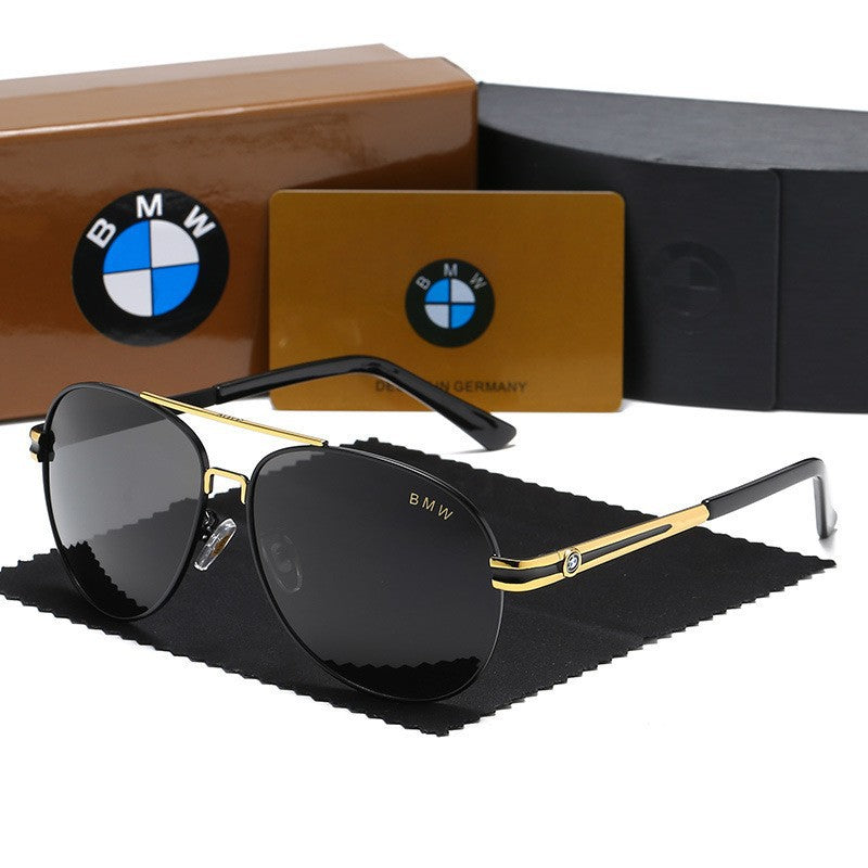 Black Gold Frame Black Gray Chip sunglasses - UV-protective eyewear with lightweight frame for men