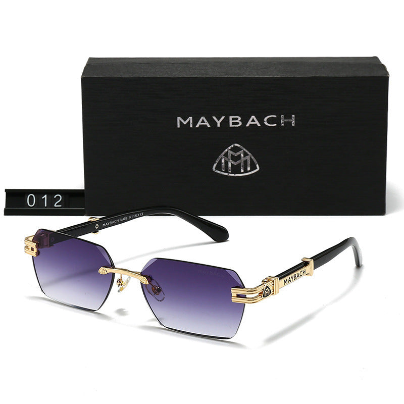 Men’s Rimless Square Sunglasses – Gradient UV380 Luxury Style