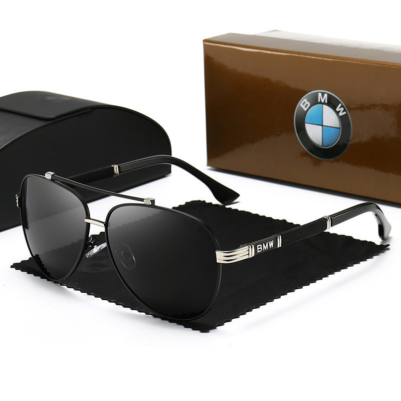 Black Gold Frame Gray Sheet sunglasses - UV-protective eyewear with lightweight frame for men