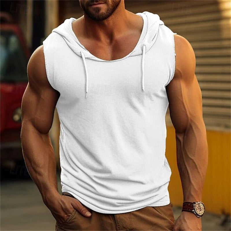 White men's vest - lightweight sleeveless outdoor jacket with functional pockets